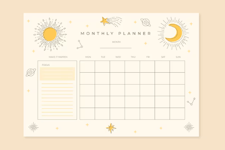 Free Printable:7xbschabigo= Monthly Planner Printable