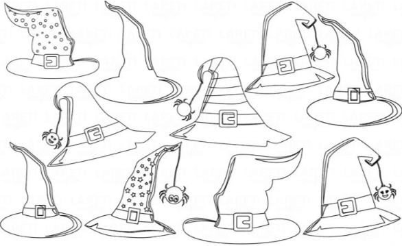 Outline:4wh0tvrssk8= Witch Hat Clipart