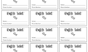 Printable:2anx3fhxsck= Raffle Ticket Template