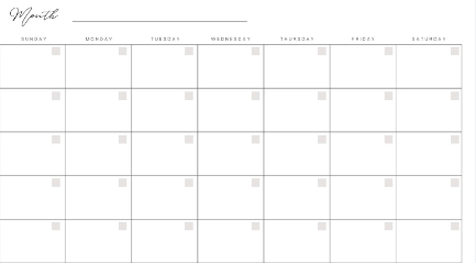 Printable:4dxm6wptpw8= Monthly Calendar